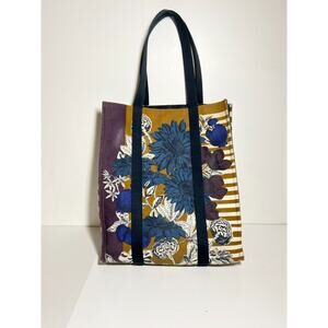Inouitoosh Floral 2 Strap Heavy Canvas Tote Bag Carryall Purse
